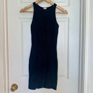 GARAGE Black Ribbed Bodycon Tank Dress (XS)